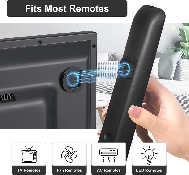 YYILIS Magnetic Remote Control Holder Wall Mount, Self-Adhesive Bedside Caddy for TV Backside/Bedroom/Office/RV Home Organizer Storage(Black 8) - Image 3